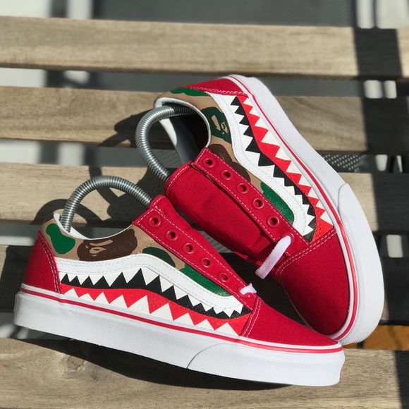 custom red vans